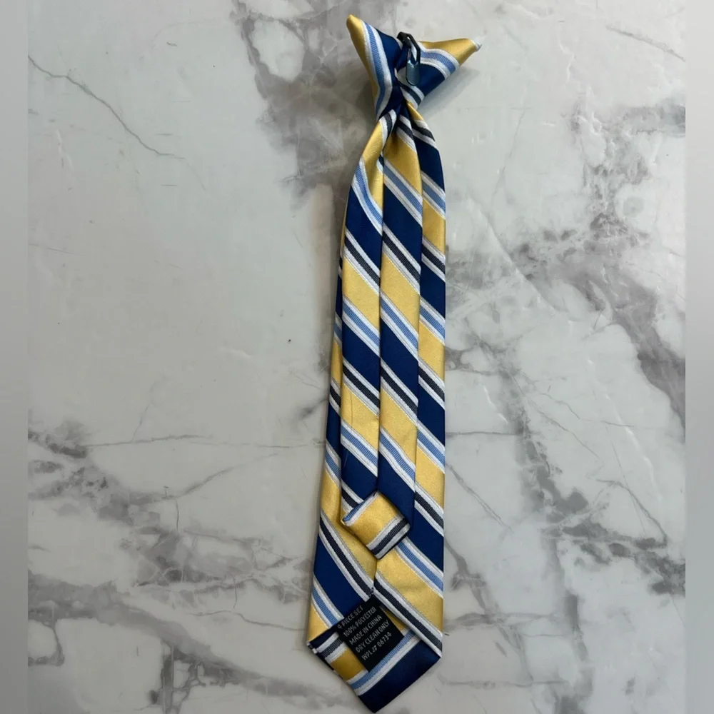 Kohl's Yellow and Blue Striped Kids Tie